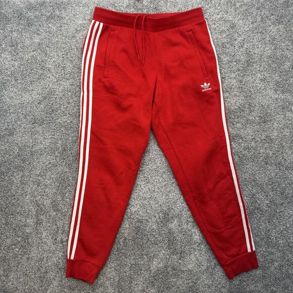 Adidas Pants Mens Large Joggers Athletic 32x28.5 Three Stripes Trefoil Pockets - Picture 1 of 16